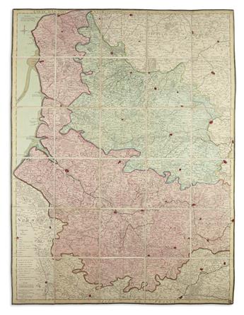(CASE MAPS.) Group of 4 eighteenth-century hand-colored engraved folding maps.
